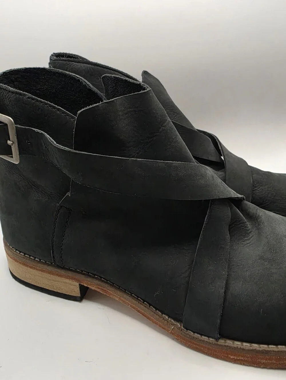 Free People Las Palmas Ankle Boot Black Nubuck EU 40 US 9.5‎ Crossstrap